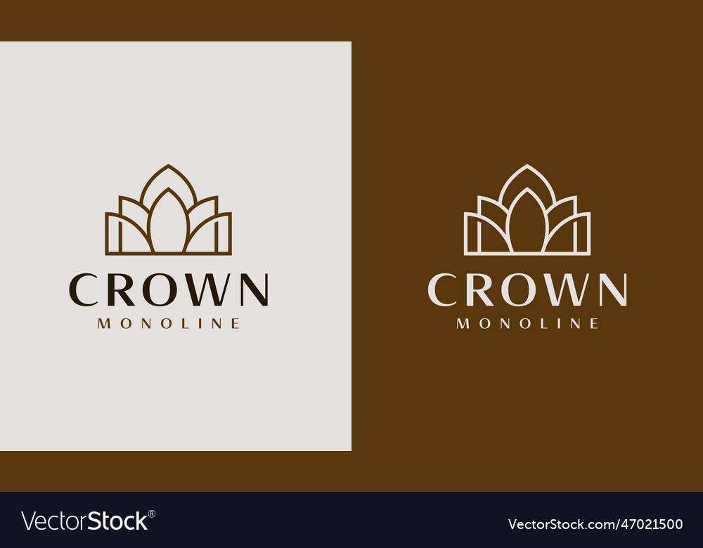 Crown monoline logo universal creative premium Vector Image