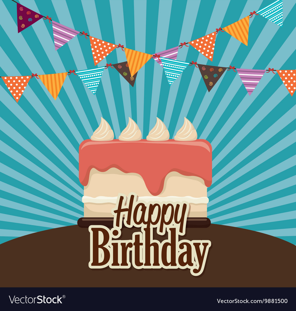 Happy birthday cake isolated icon design Vector Image