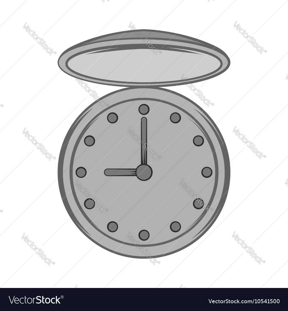 Pocket watch icon black monochrome style