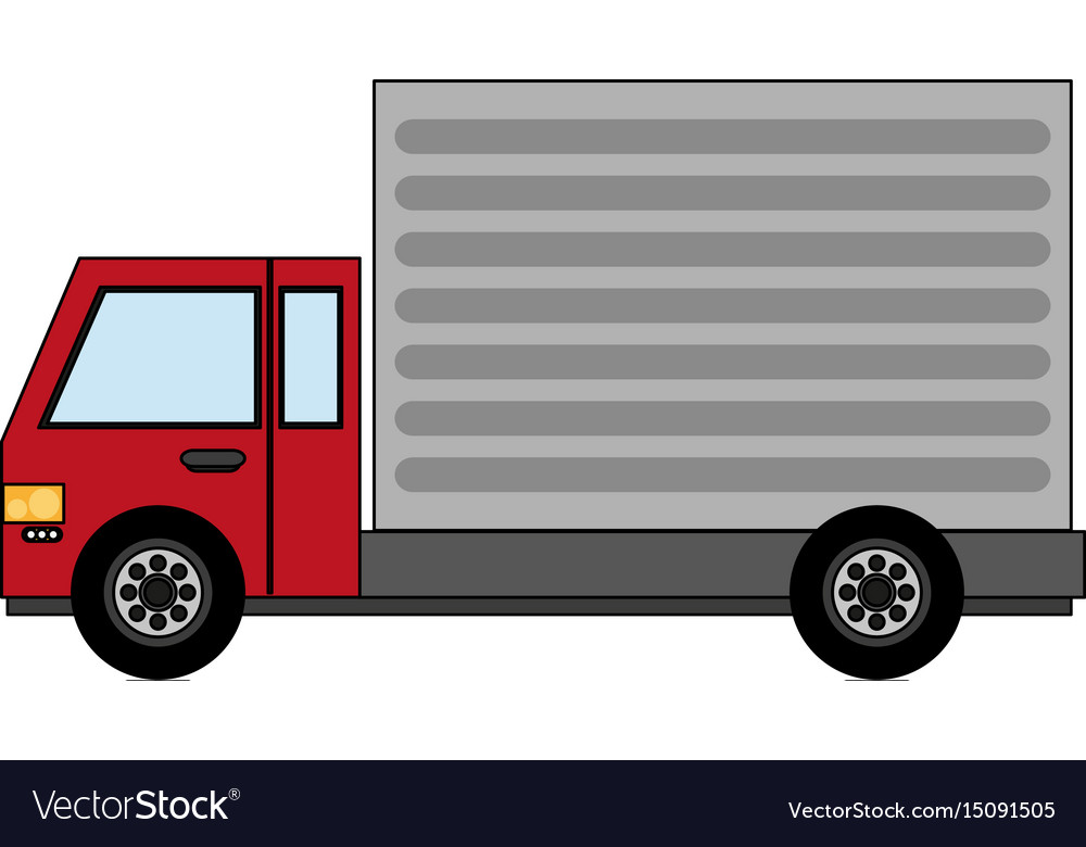 Color image cartoon realistic transport truck Vector Image