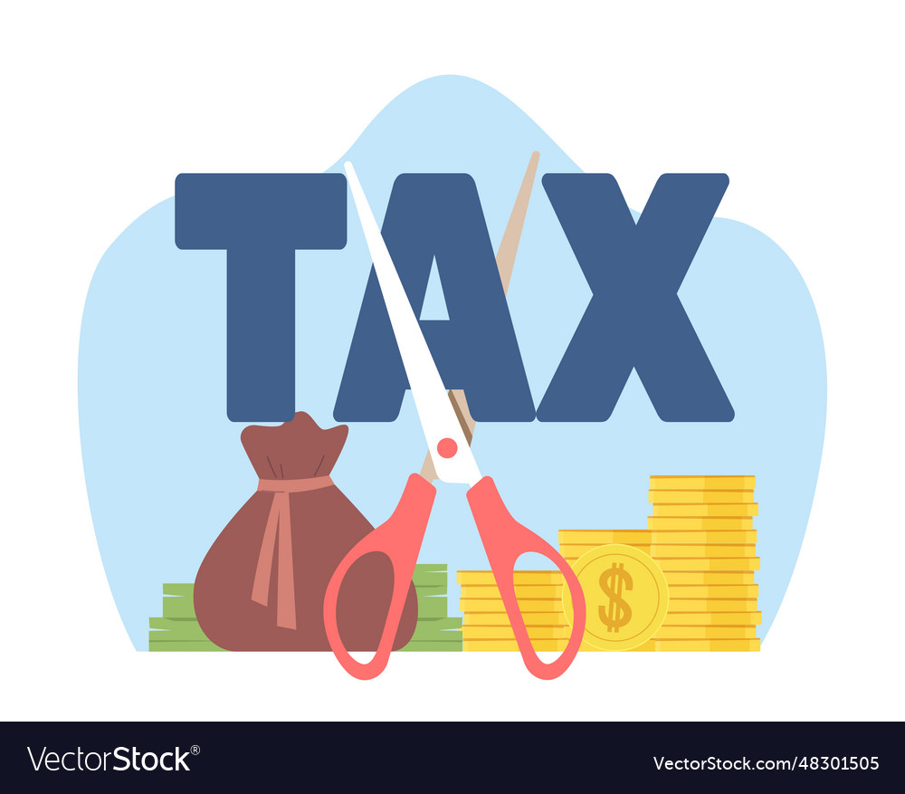 concept-of-lowering-taxes-reducing-payments-vector-image