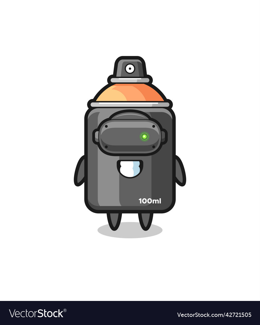 Cute spray paint using vr headset Royalty Free Vector Image