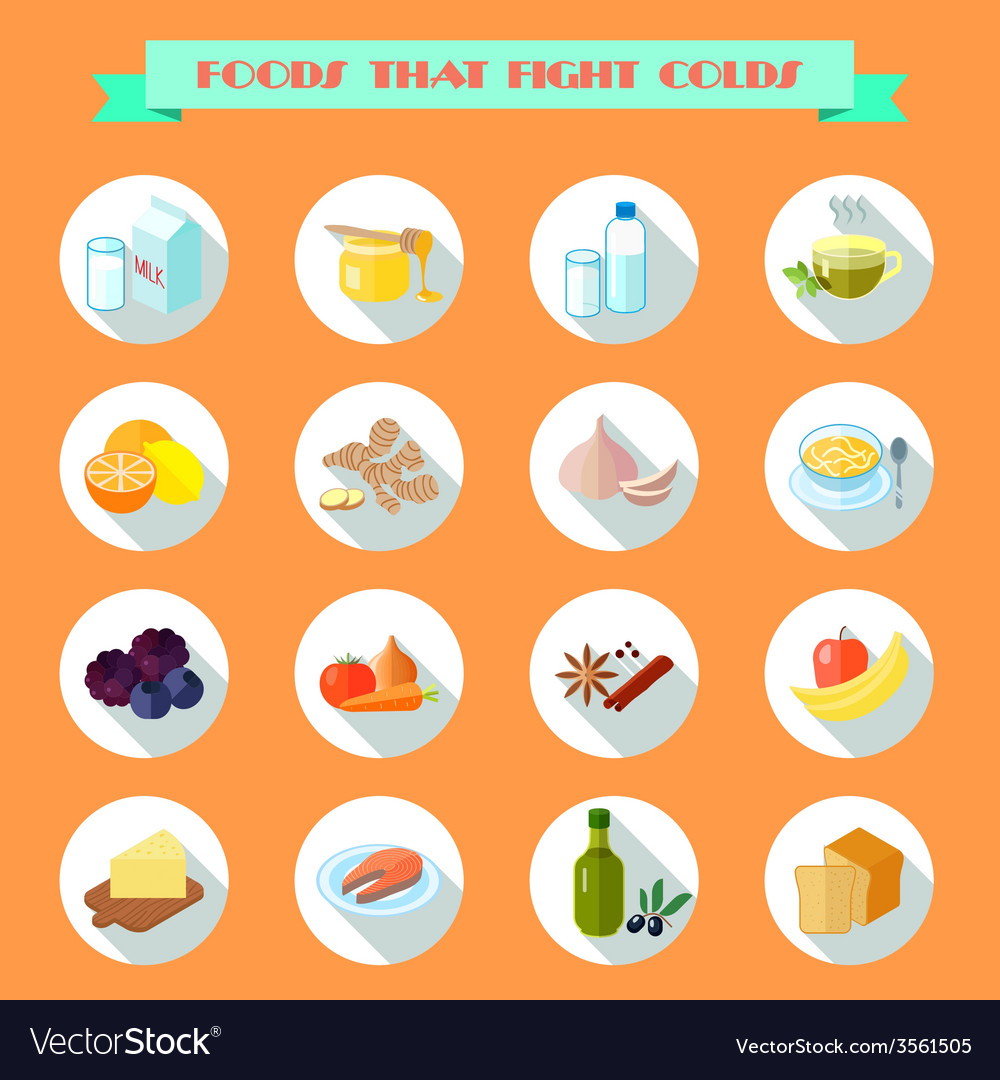 Food For Cold Icons Royalty Free Vector Image - VectorStock