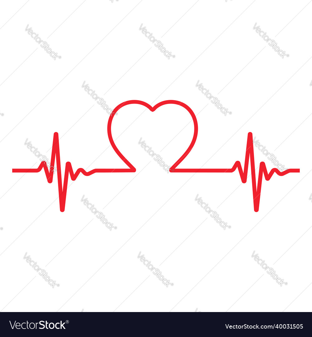 Heart Shaped Pulse Royalty Free Vector Image - Vectorstock