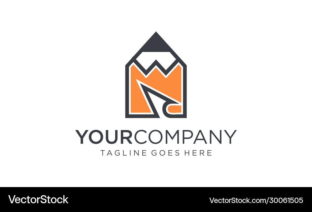 Pencil and paper logo design concept Royalty Free Vector