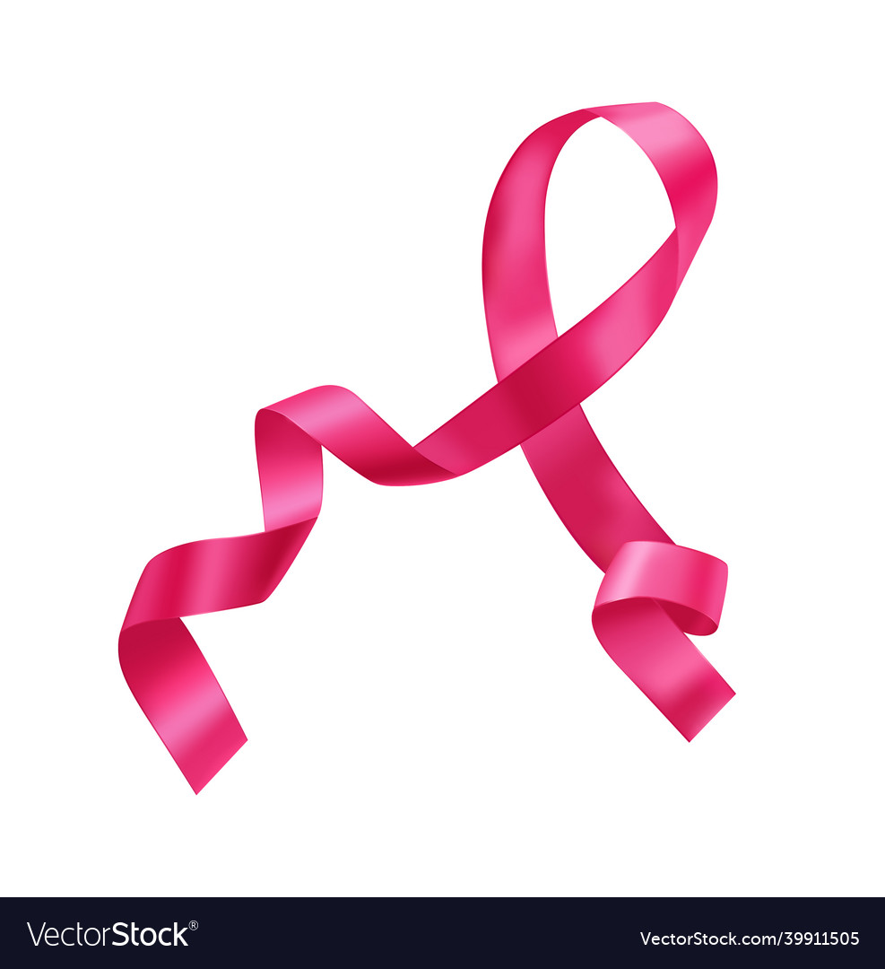 Realistic cancer ribbon composition Royalty Free Vector