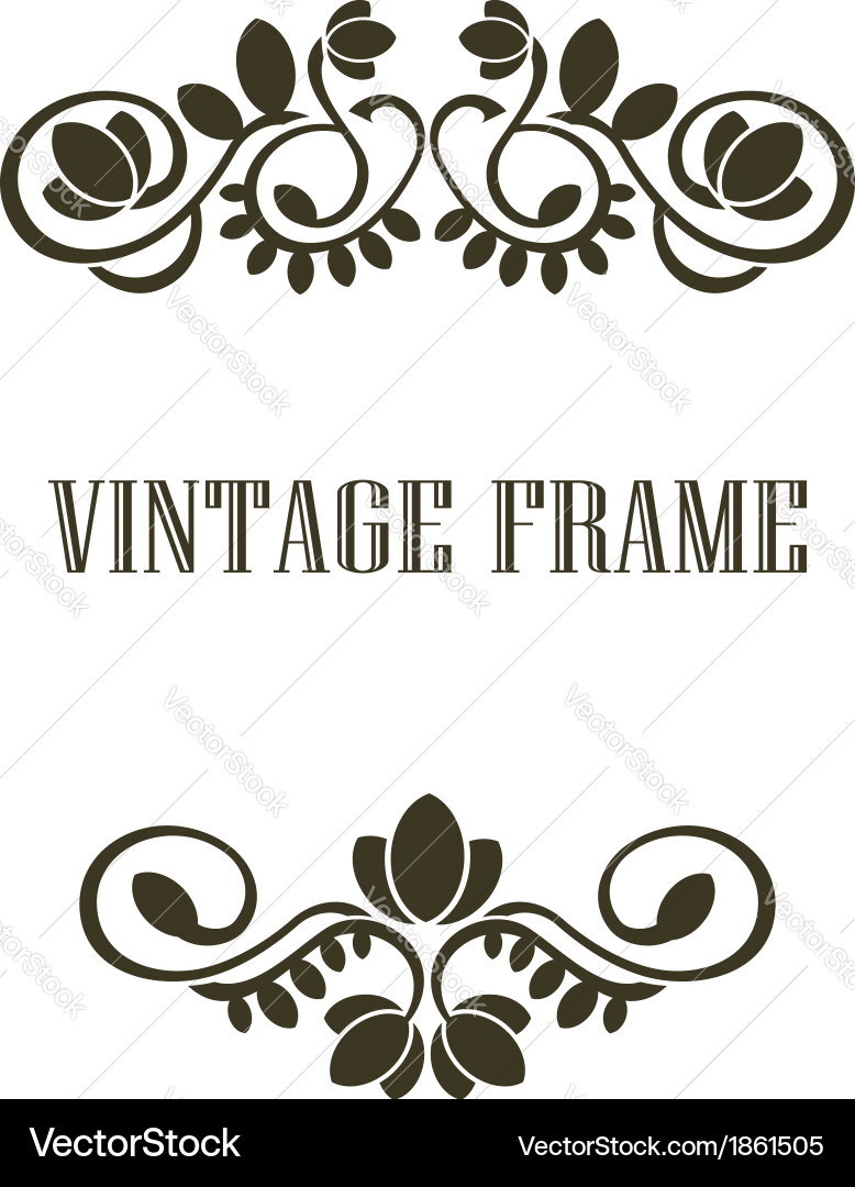 Vintage frame border elements Royalty Free Vector Image