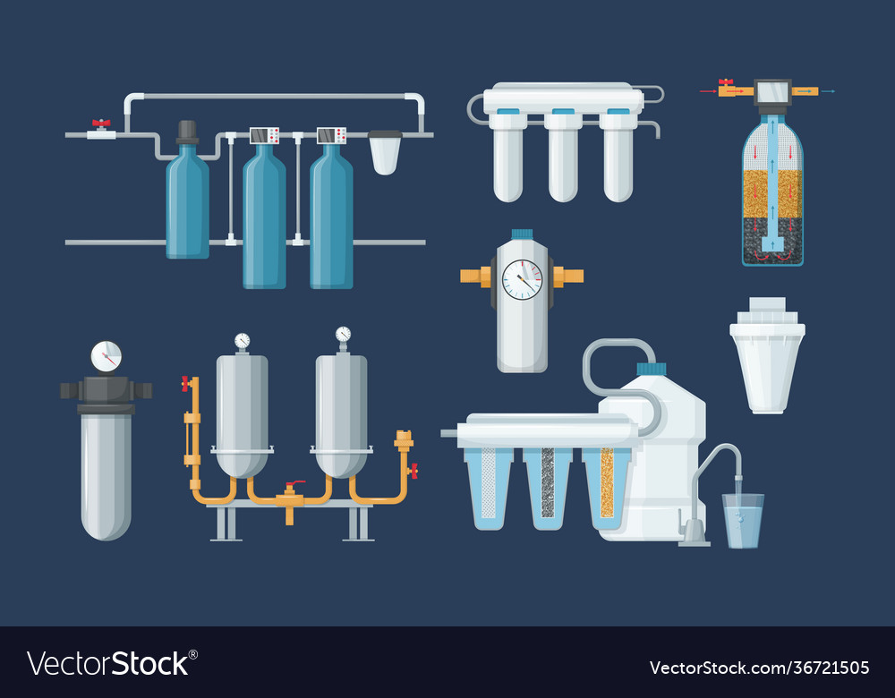 Water filter filtration cleaning system drink Vector Image