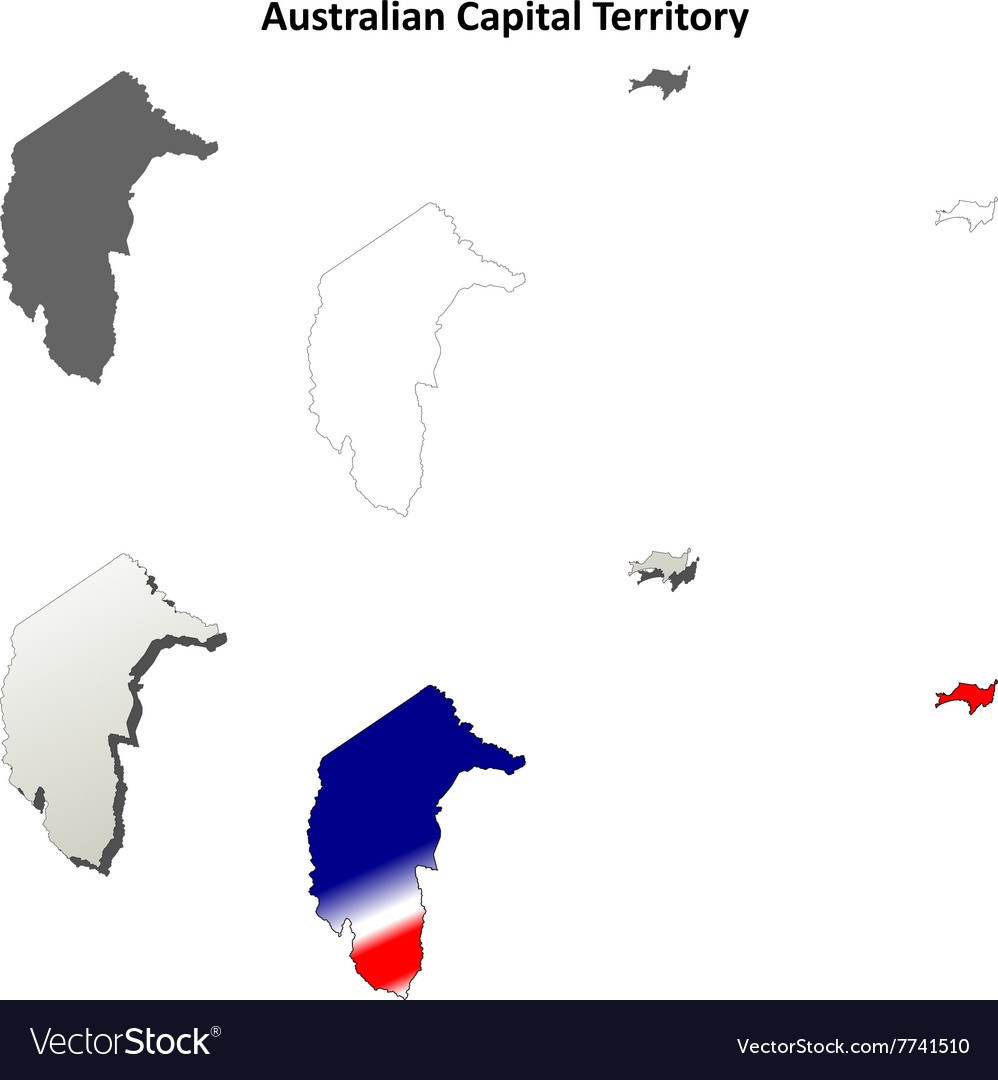 Australian Capital Territory outline map set Vector Image