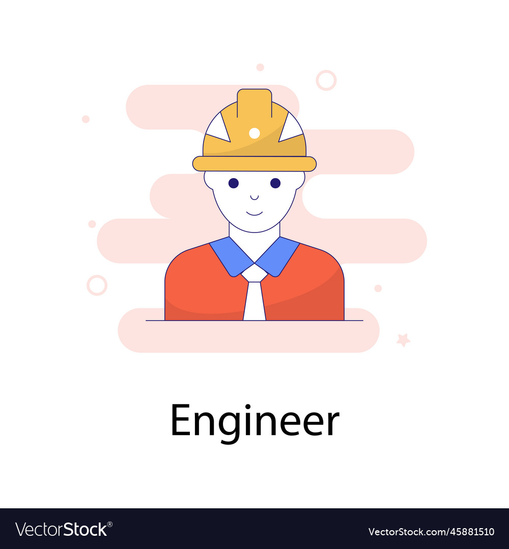Engineer fill outline with background ico Vector Image