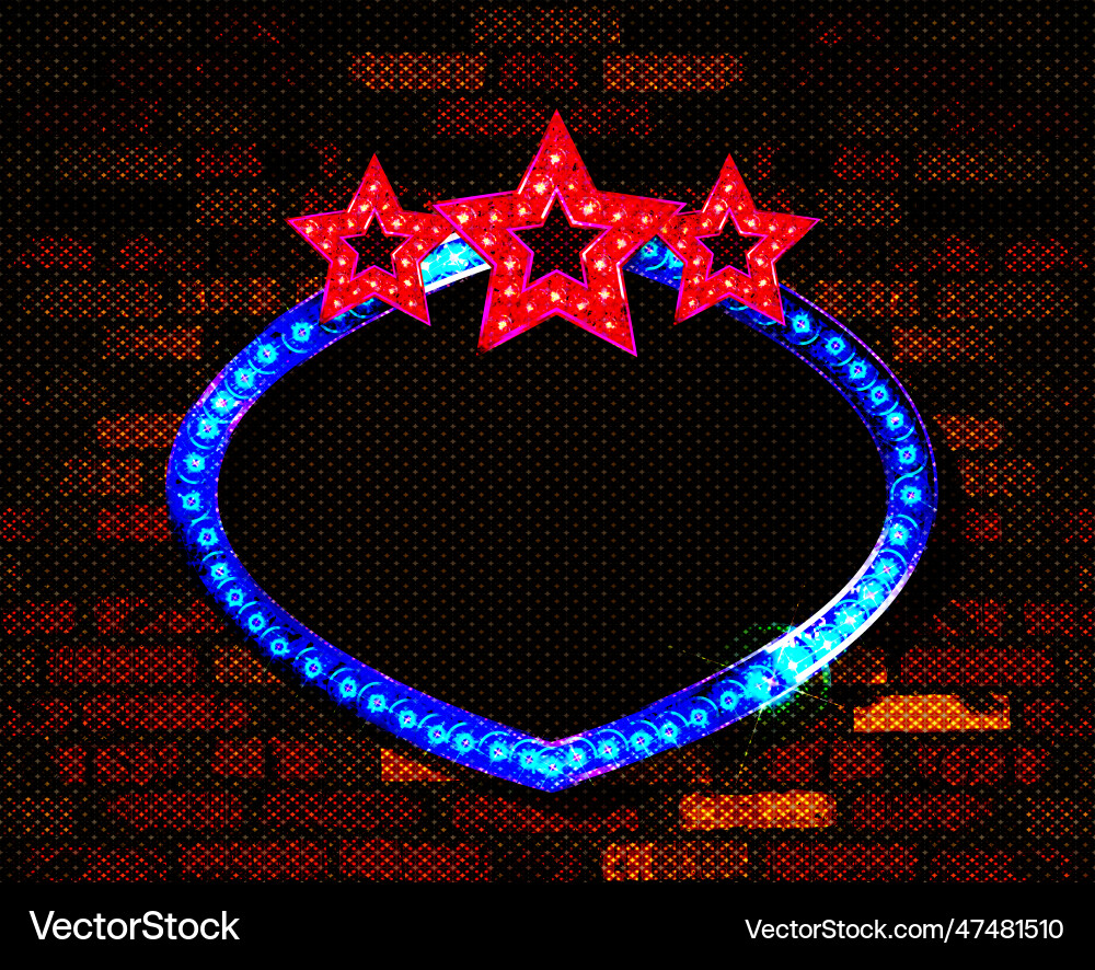 Now showing announcement board with bulb frame Vector Image