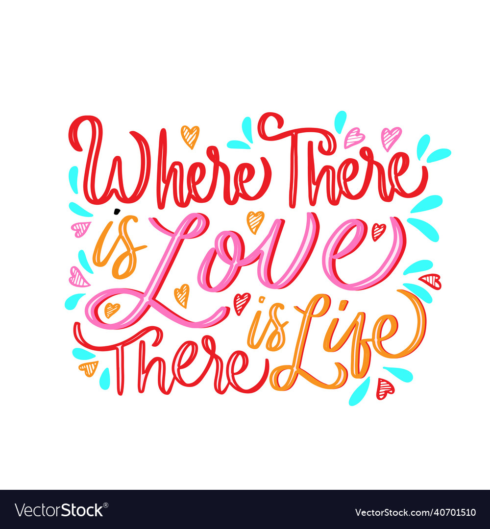 Romantic Lettering For Valentines Day Hand Vector Image