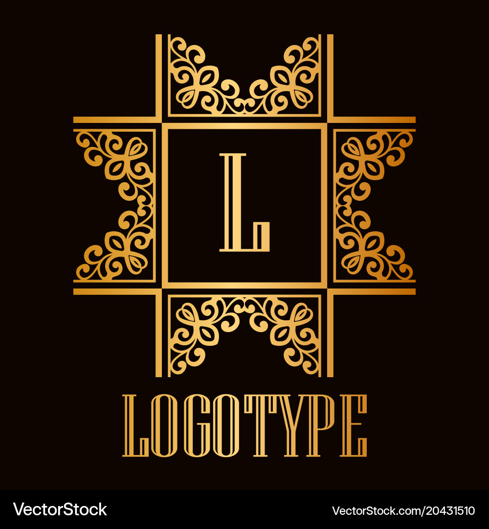 Vintage ornamental monogram Royalty Free Vector Image