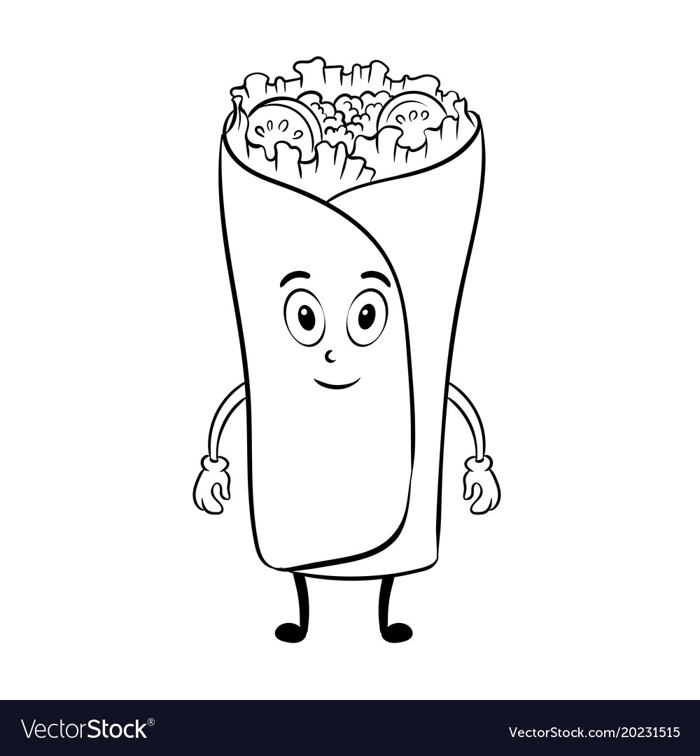 Burrito Cartoon Coloring Book Royalty Free Vector Image To download this image, create an account. vectorstock