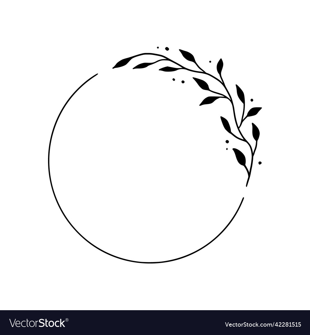 Premium Vector  Simple flowers vector wreath minimalistic florals