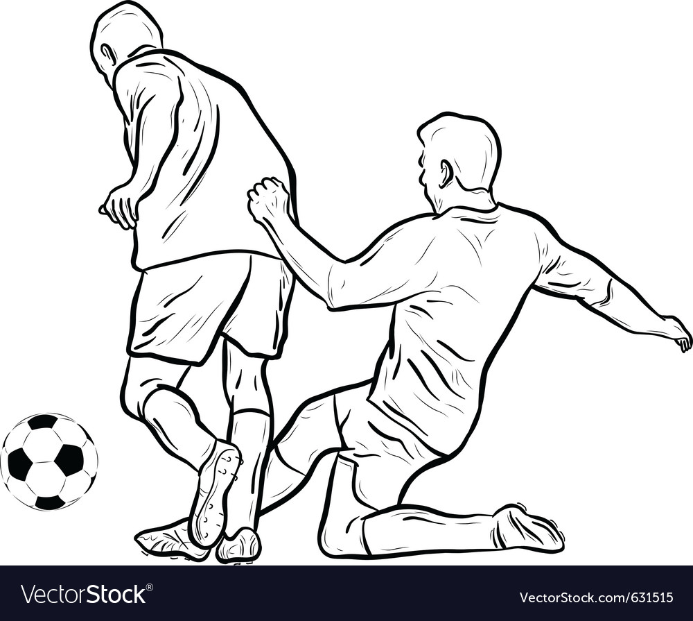 Football Players Isolated On The White Royalty Free Vector