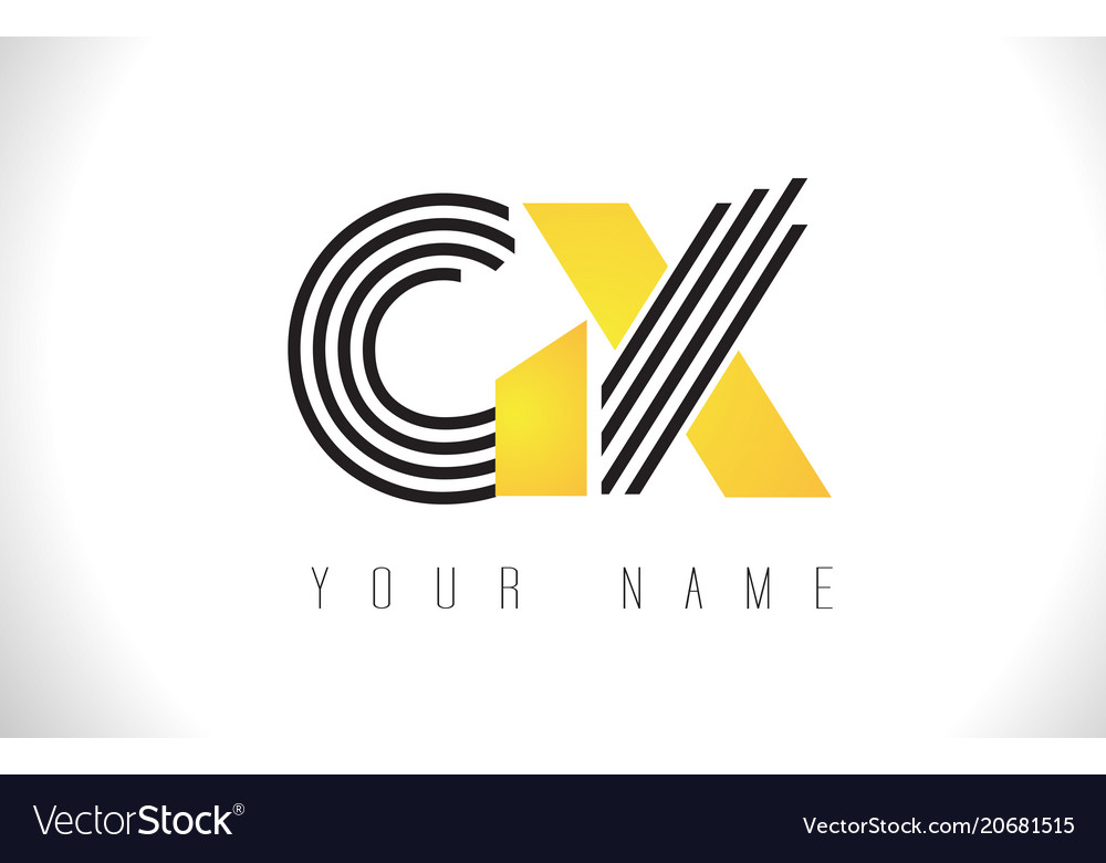 gx black lines letter logo creative line letters vector image