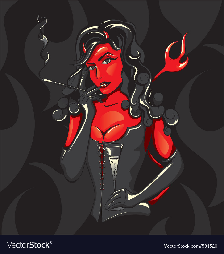 Devil woman Royalty Free Vector Image - VectorStock