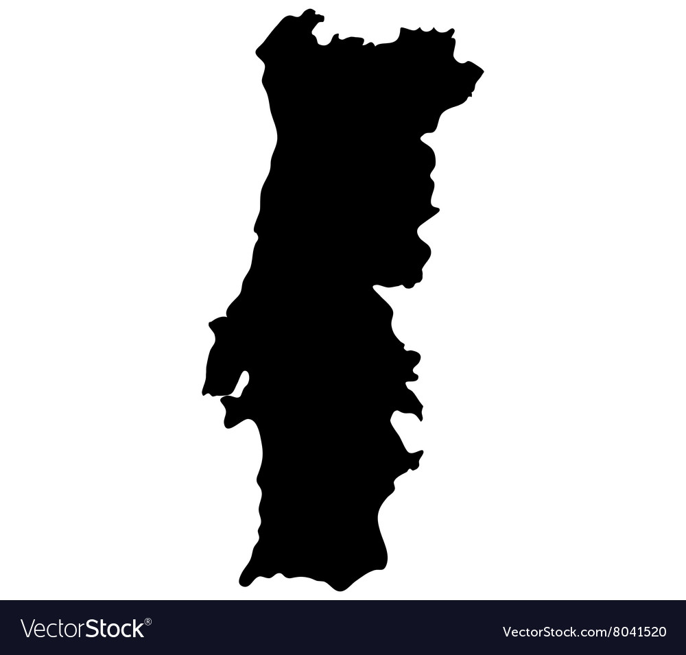 Mapa de Portugal Preto imagem vetorial de Volina© 1173265