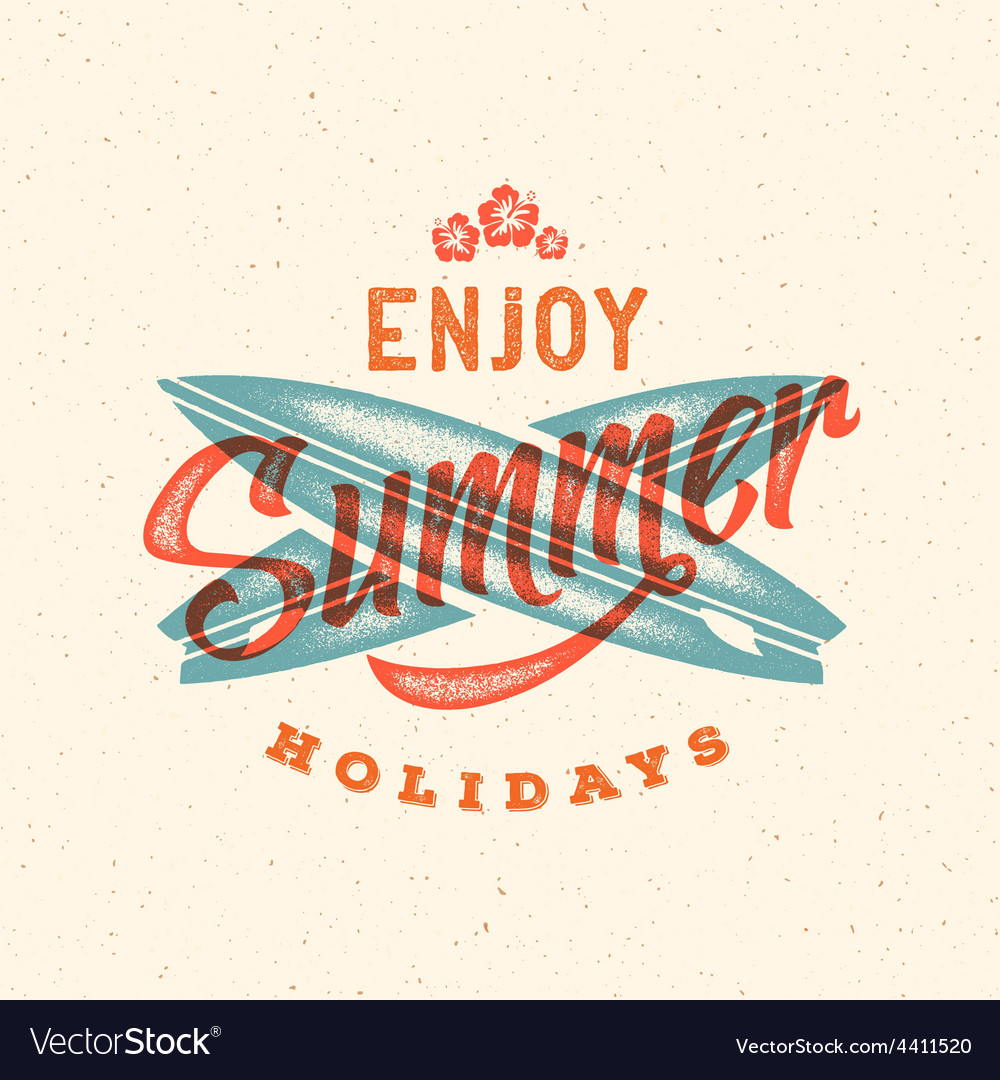 Retro style summer card emblem or a logo