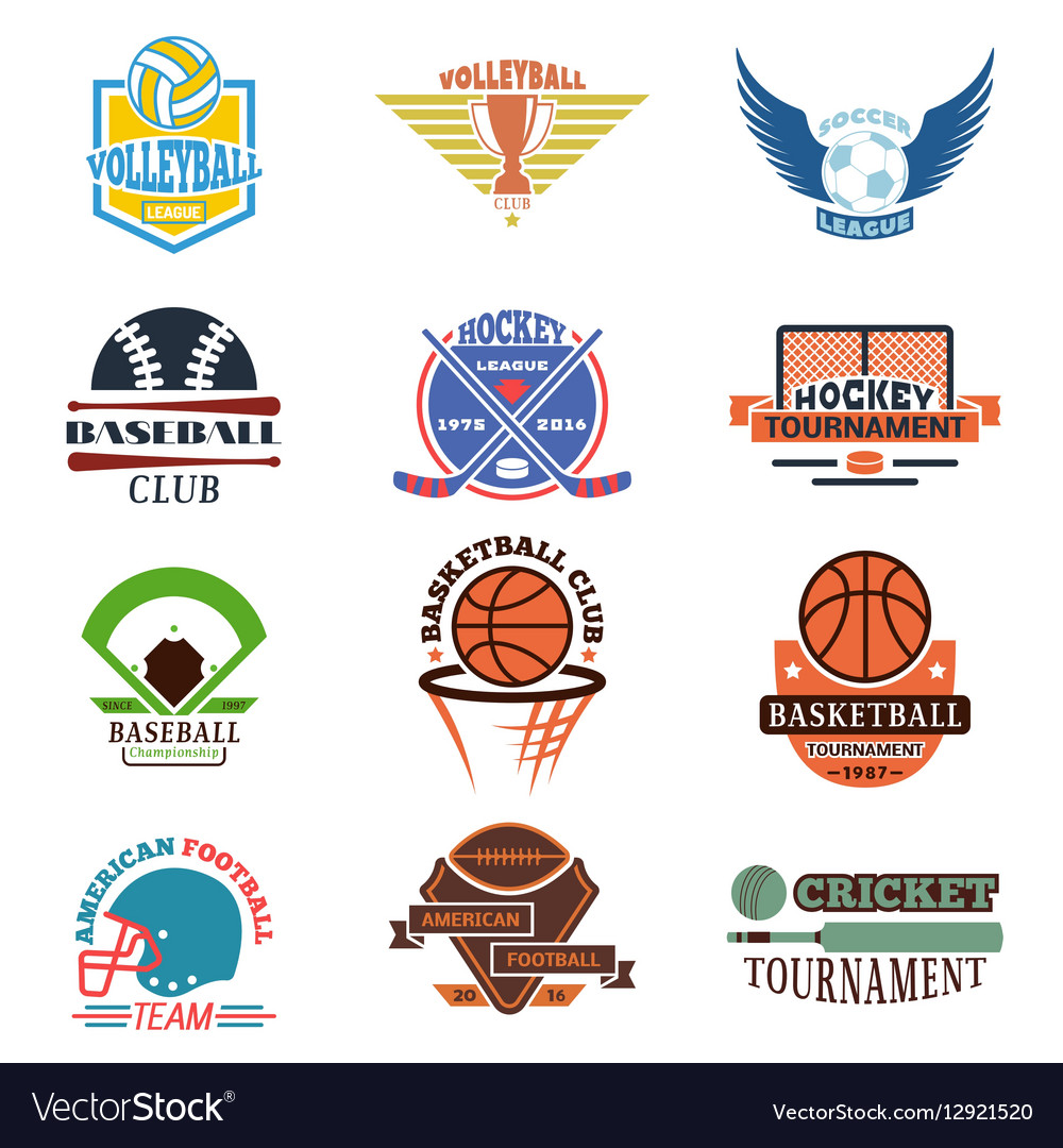 Sport team badge set Royalty Free Vector Image