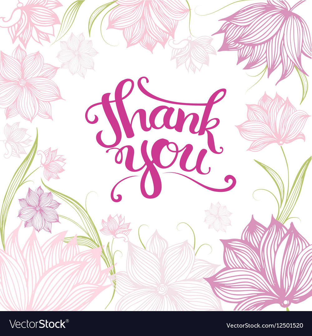 Thank You Hand Drawn Lettering Royalty Free Vector Image 8415