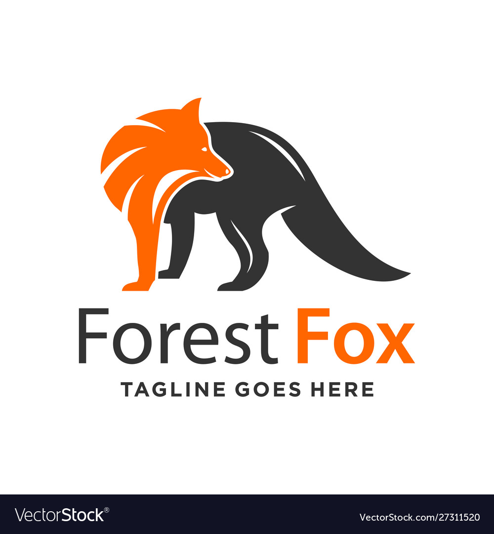 Two Color Fox Logo Design Template Royalty Free Vector Image