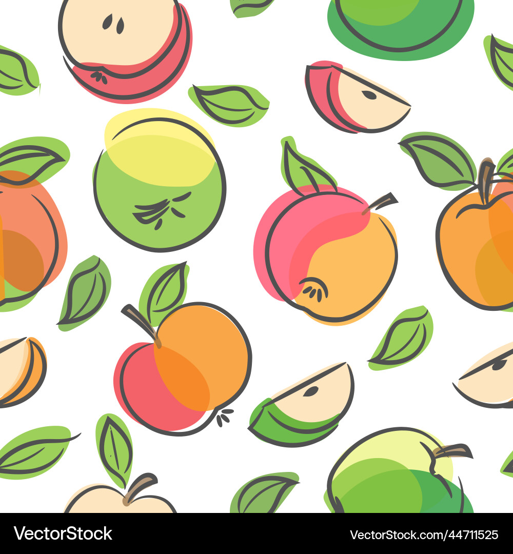 Colour apples seamless pattern Royalty Free Vector Image