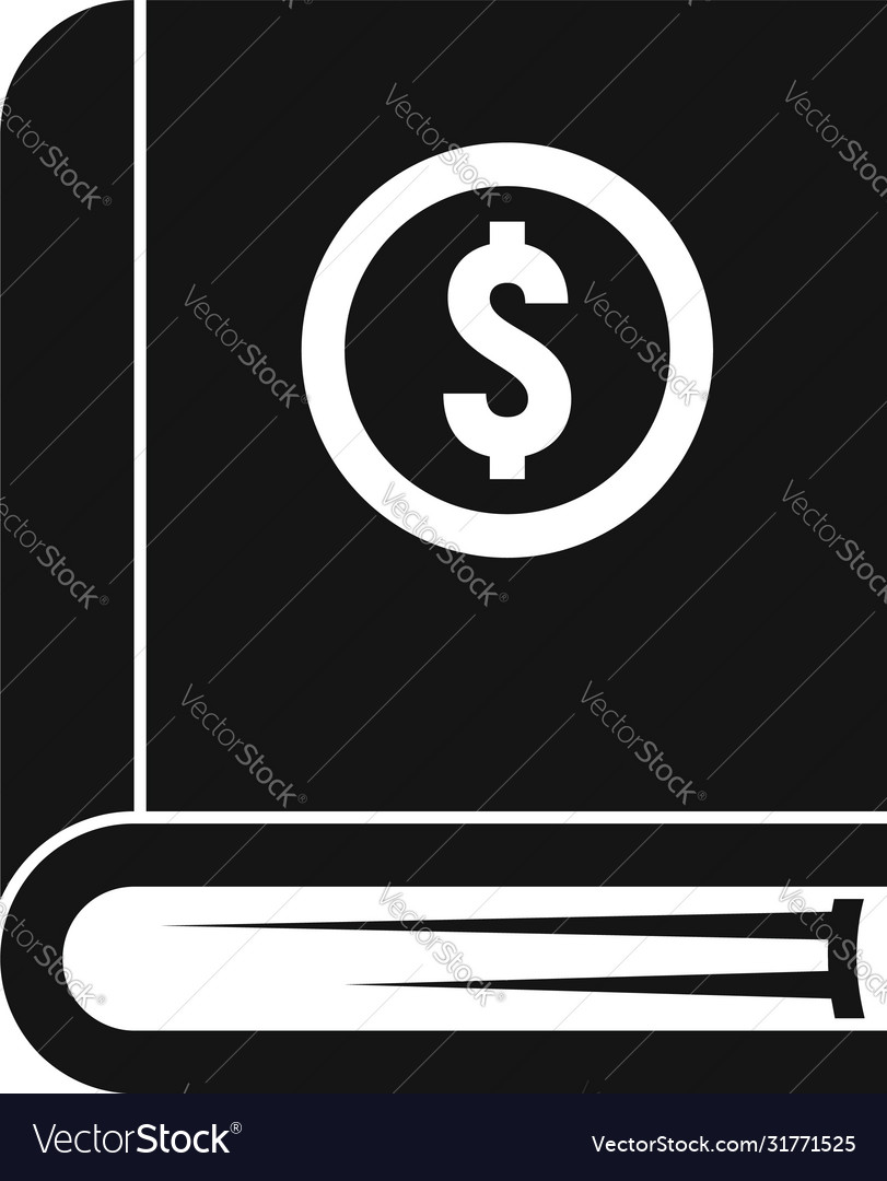 Finance book icon simple style Royalty Free Vector Image