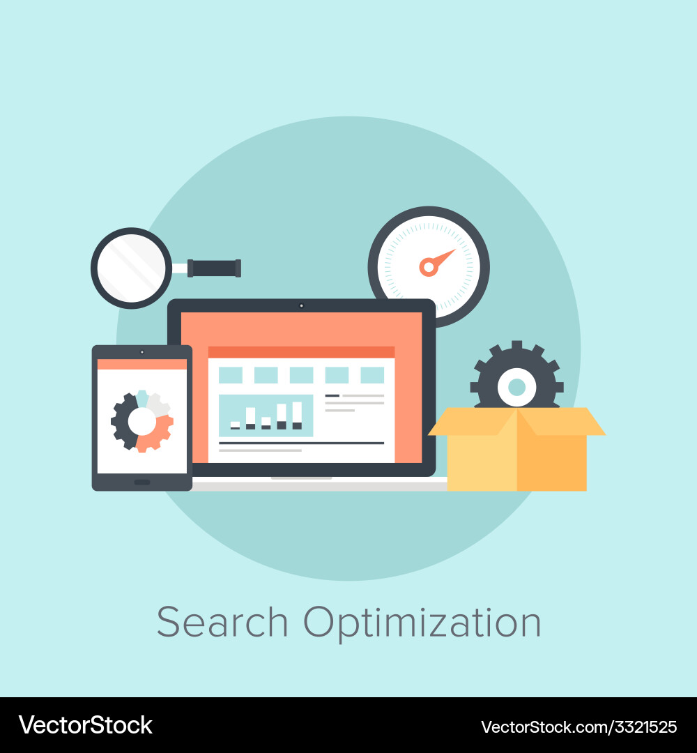 Flat seo concept Royalty Free Vector Image - VectorStock