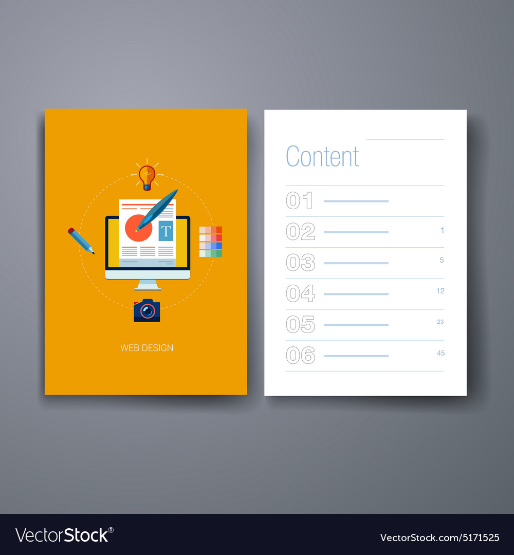 Modern Web Design Flat Icon Cards Design Template Vector Image