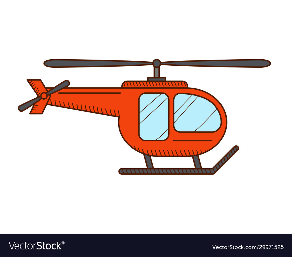 Red helicopter isolated Royalty Free Vector Image