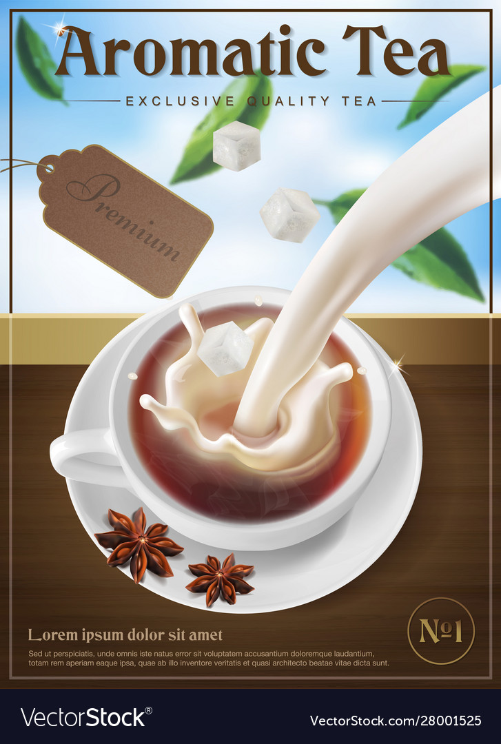 Tea packaging or poster design concept vector image Tea packaging or poster design concept