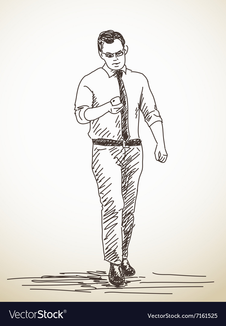 Sketch Person Walking Drawing Drawegg