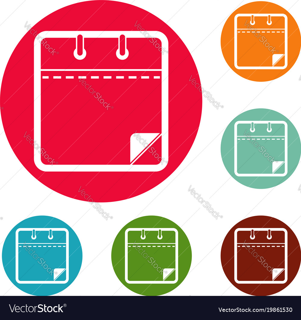 calendar clean icons circle set royalty free vector image
