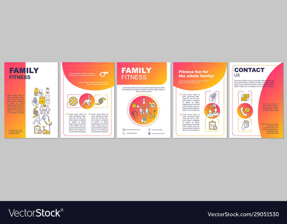 Family fitness center brochure template layout