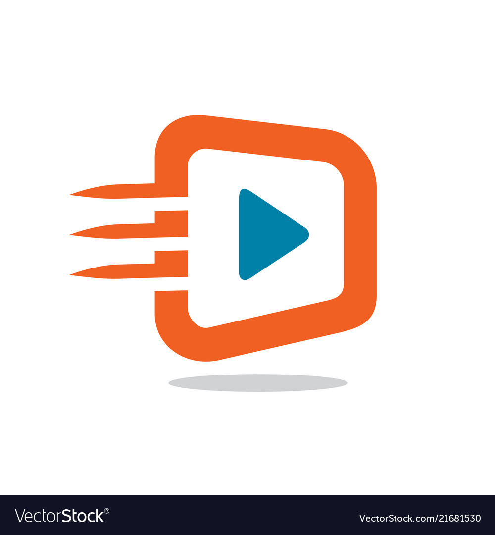 Fast video icon or logo Royalty Free Vector Image