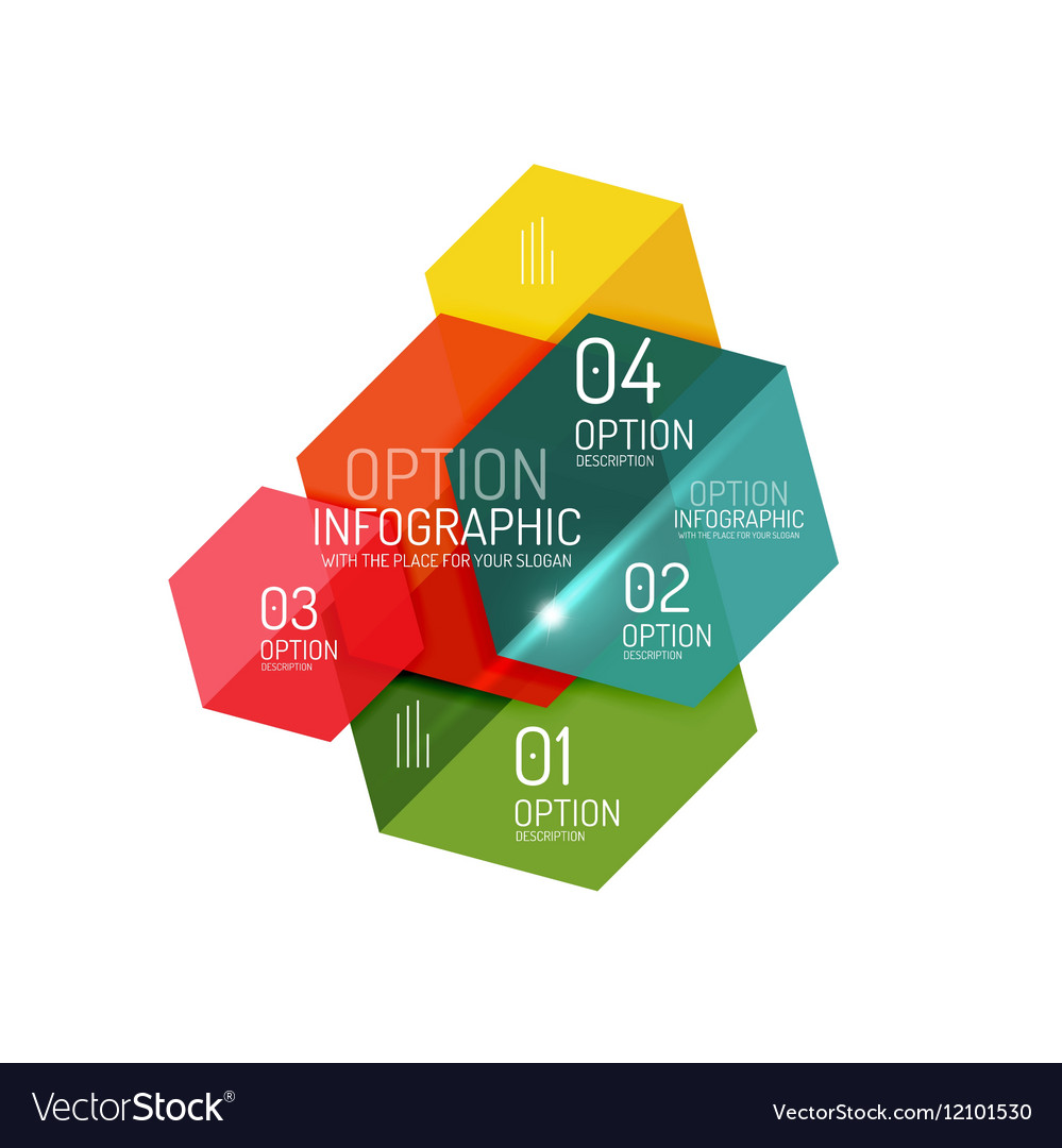 Hexagone infographic diagram templates Royalty Free Vector