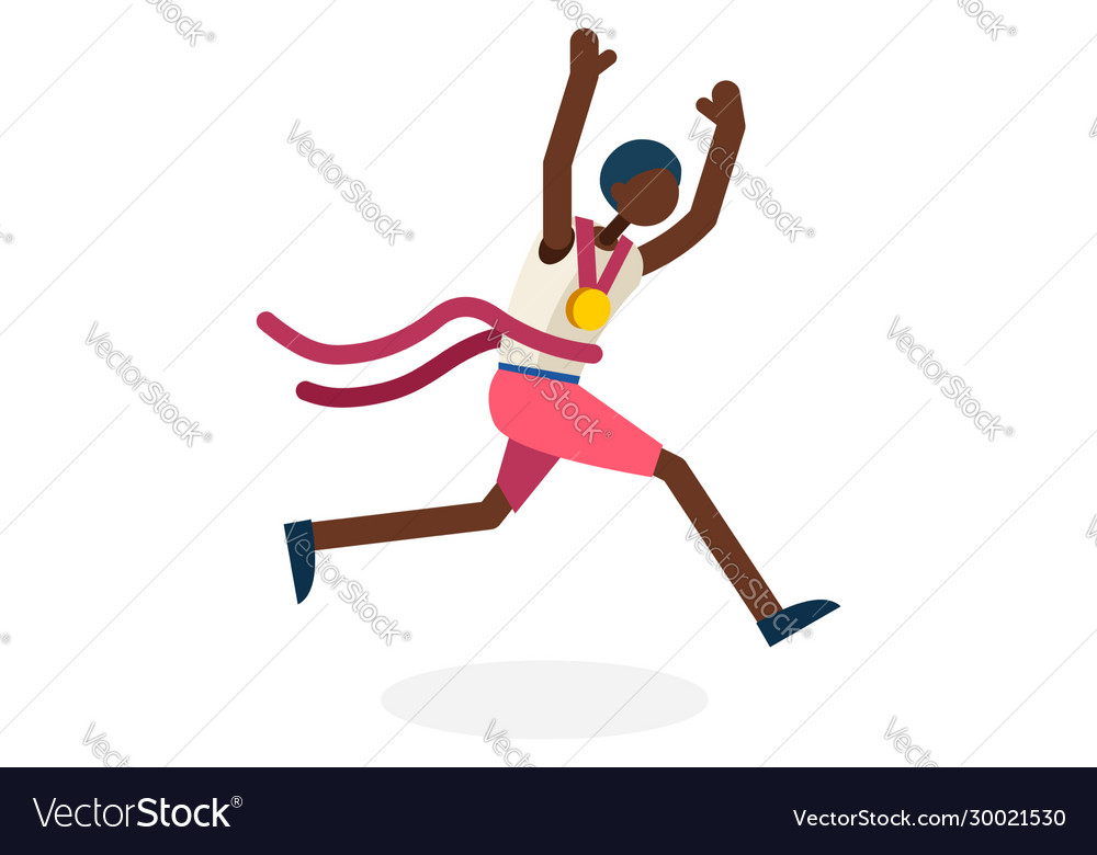 Male runner black running athlete Royalty Free Vector Image