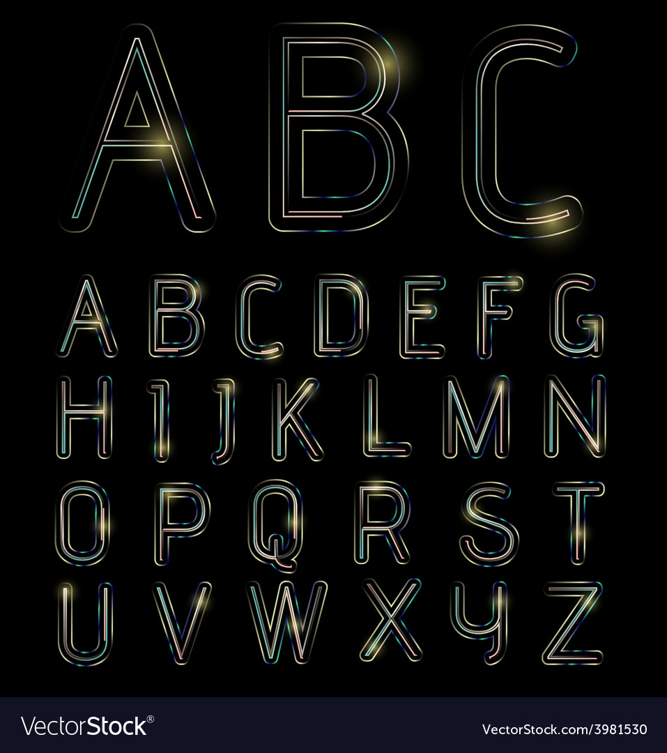 Neon light alphabet Royalty Free Vector Image - VectorStock