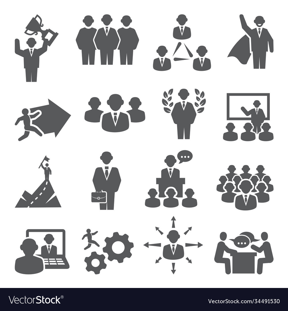 People icons set isons for teamwork Royalty Free Vector