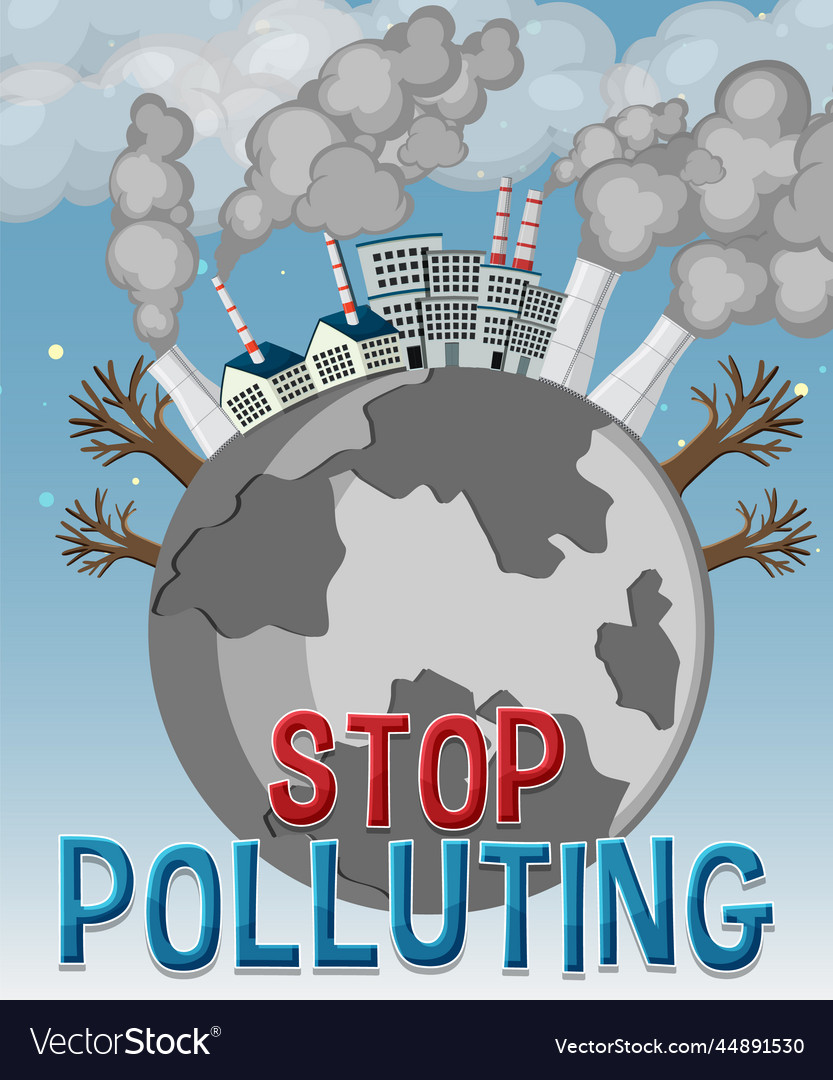 Stop pollution banner concept Royalty Free Vector Image