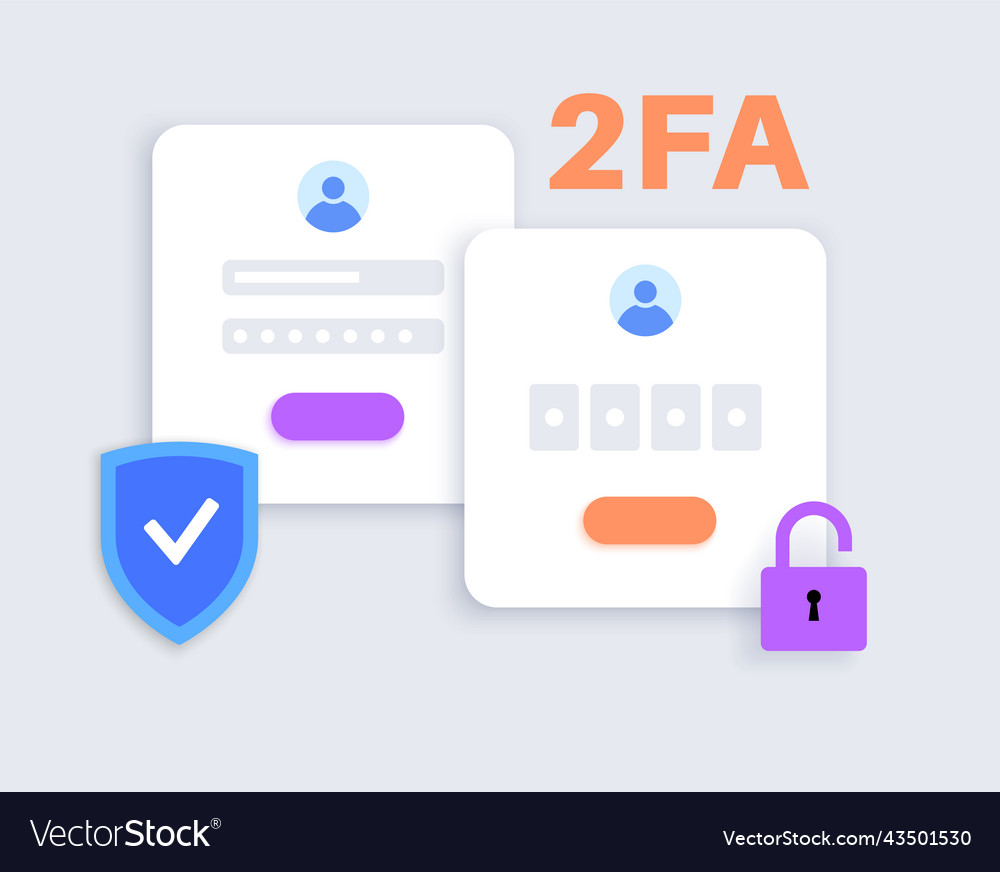 Two factor authentication Royalty Free Vector Image