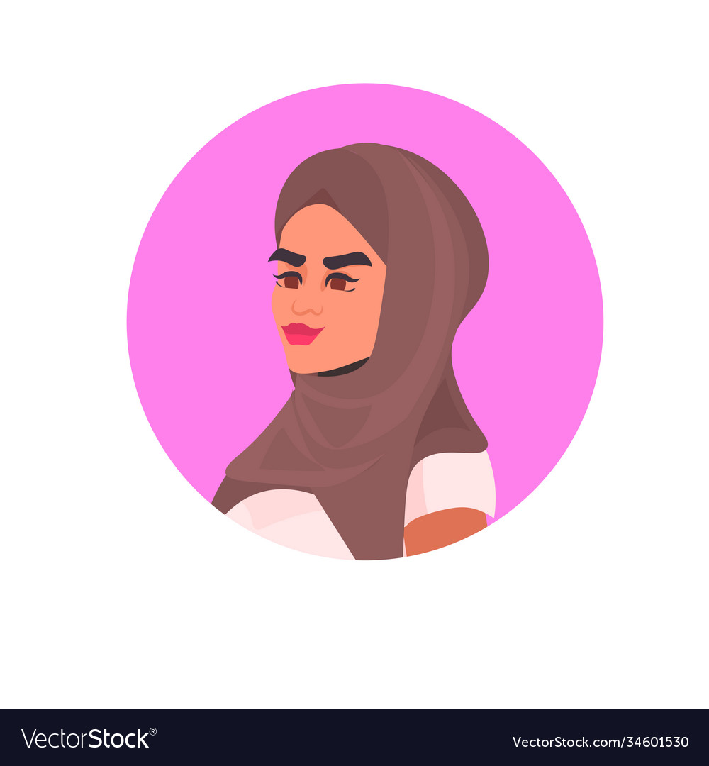 vector beautiful girl in hijab, cartoon color flat style. Can be used for  avatar profile picture. 16384879 Vector Art at Vecteezy