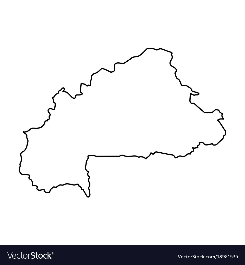 Burkina faso map of black contour curves on white Vector Image