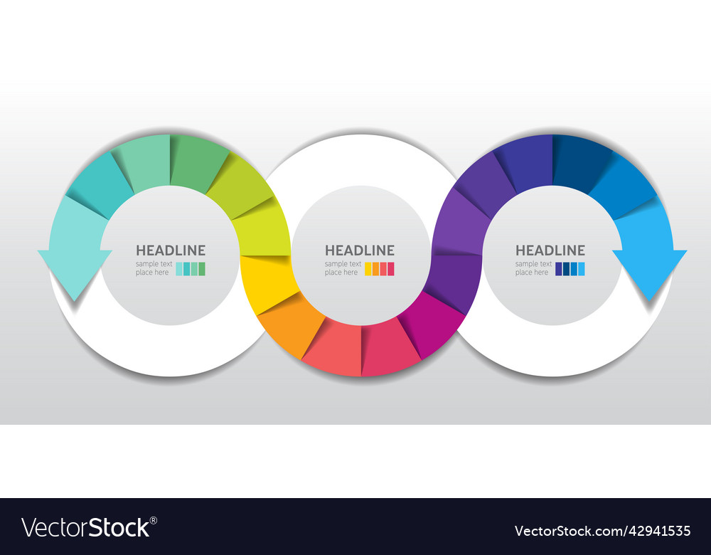 Devops infinity infographic 3 step options Vector Image