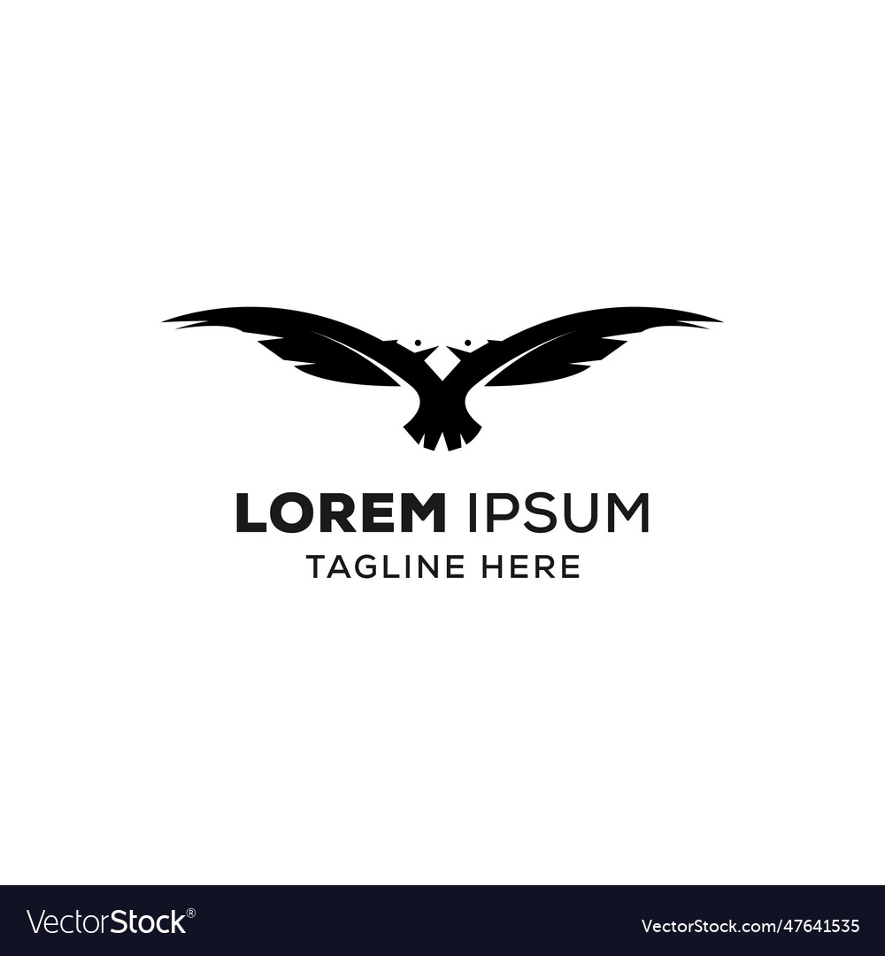 Eagle logo design idea with wings Royalty Free Vector Image