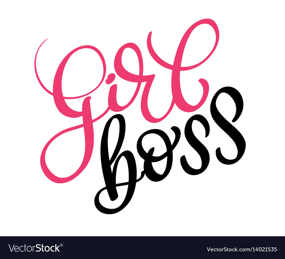 Girl Boss Text On White Background Royalty Free Vector Image