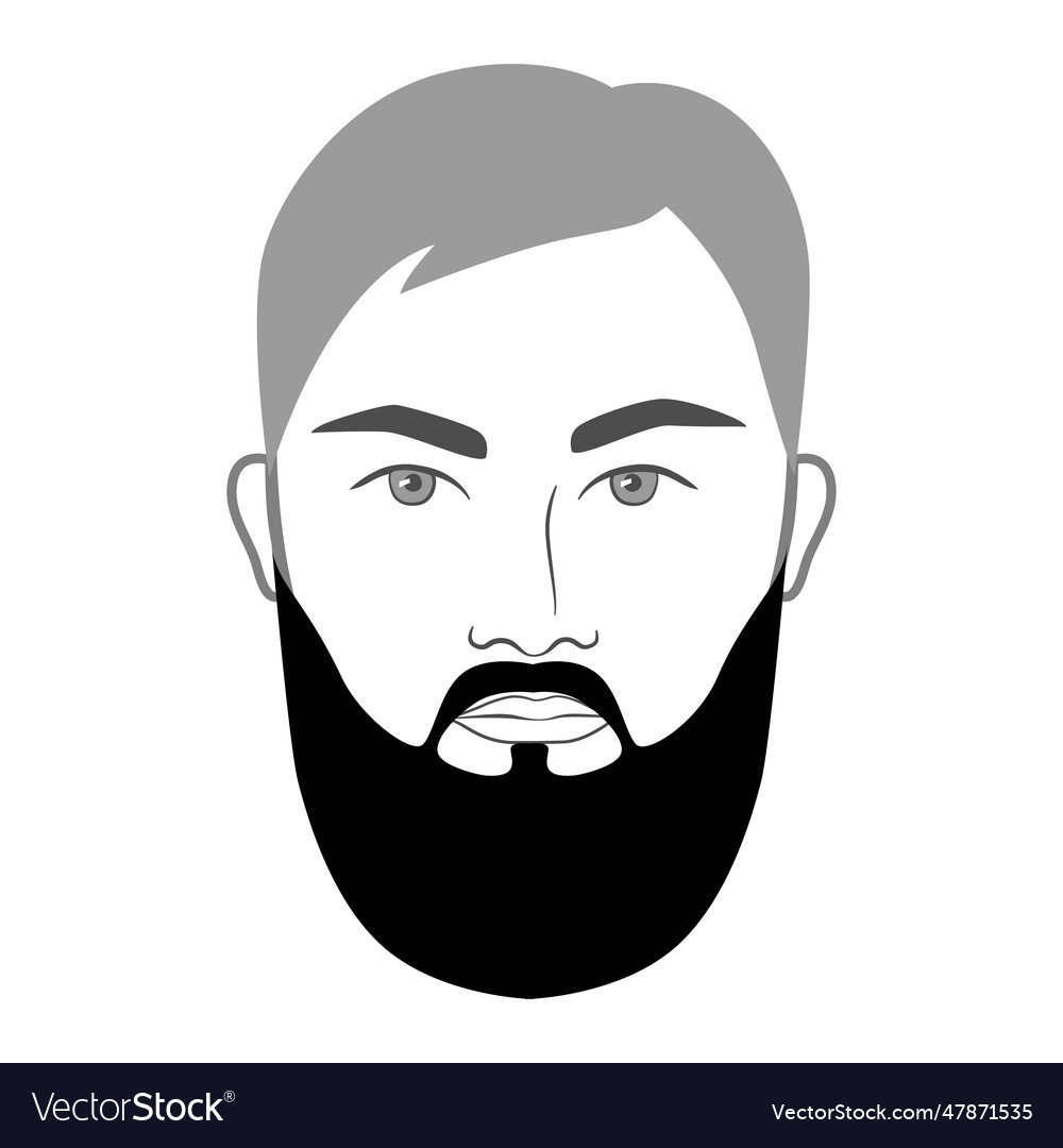 Hipster beard style men in face Royalty Free Vector Image