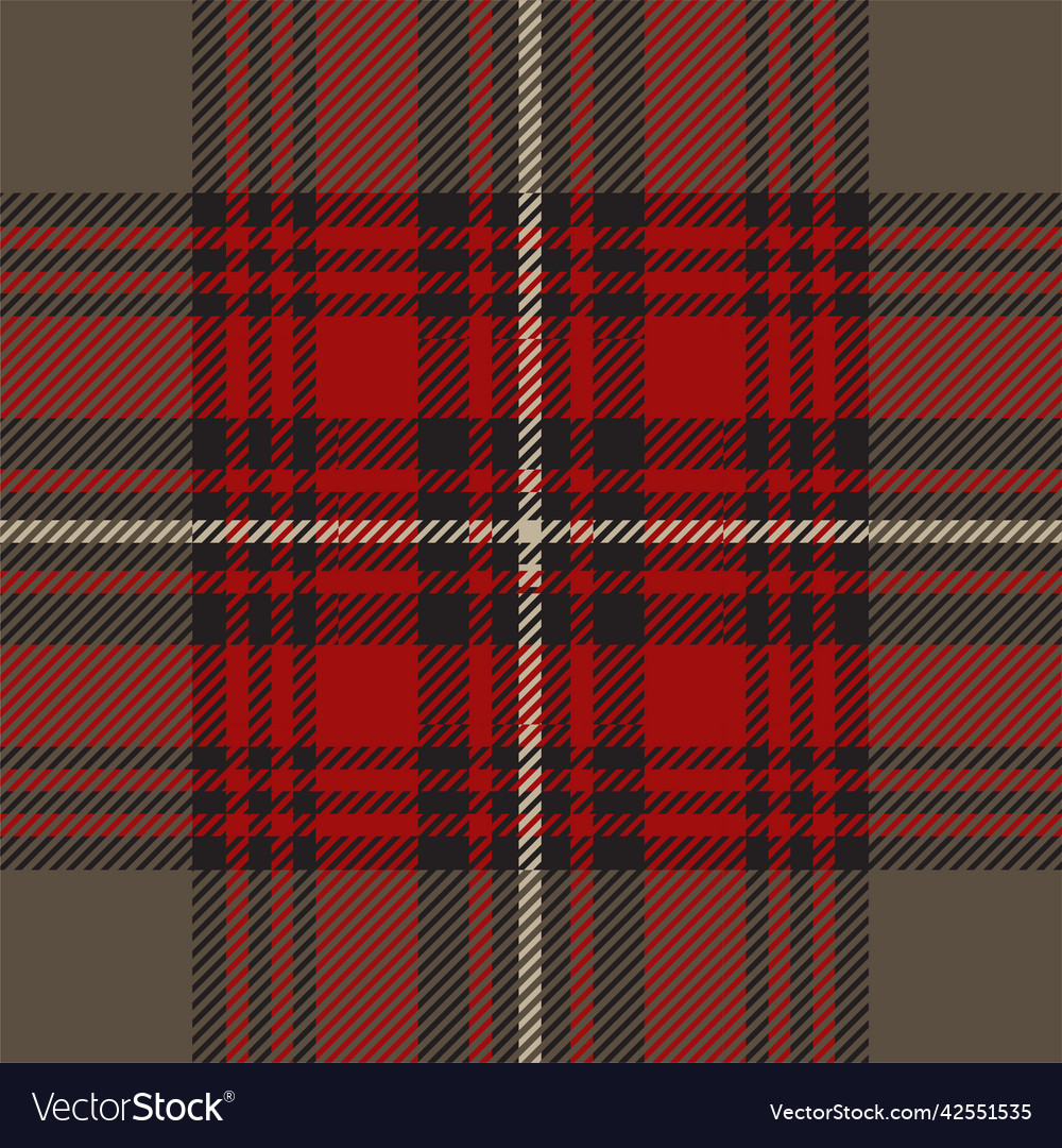 Red and khaki tartan plaid pattern Royalty Free Vector Image